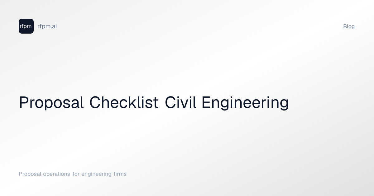 Proposal Checklist for Civil Engineering Submittals | RFPM